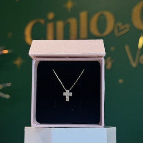 10K YELLOW GOLD DAINTY CHAIN WITH DAINTY CROSS