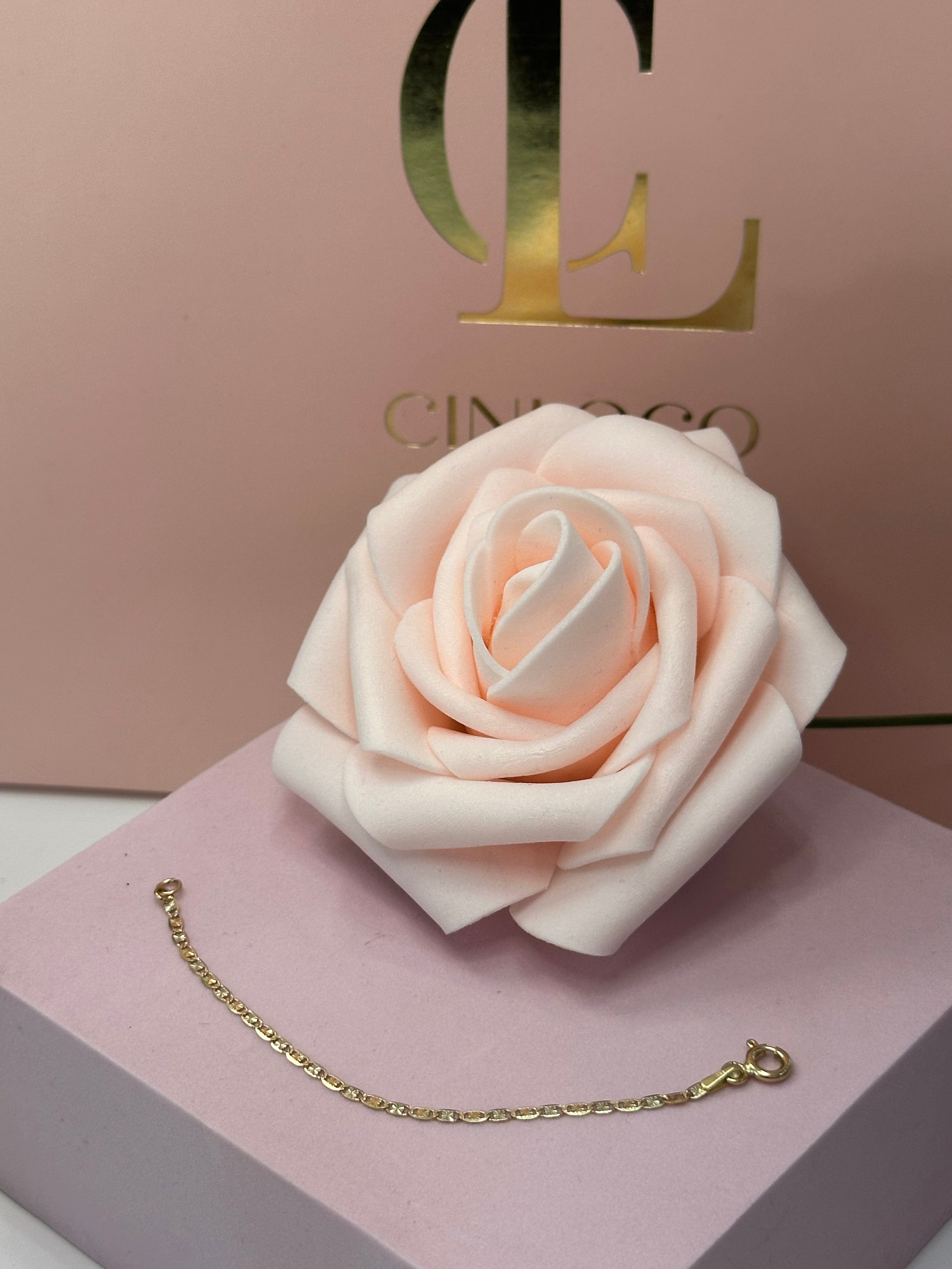 10k Dainty Tri Starburst Valentino Baby Bracelet - CinloCo