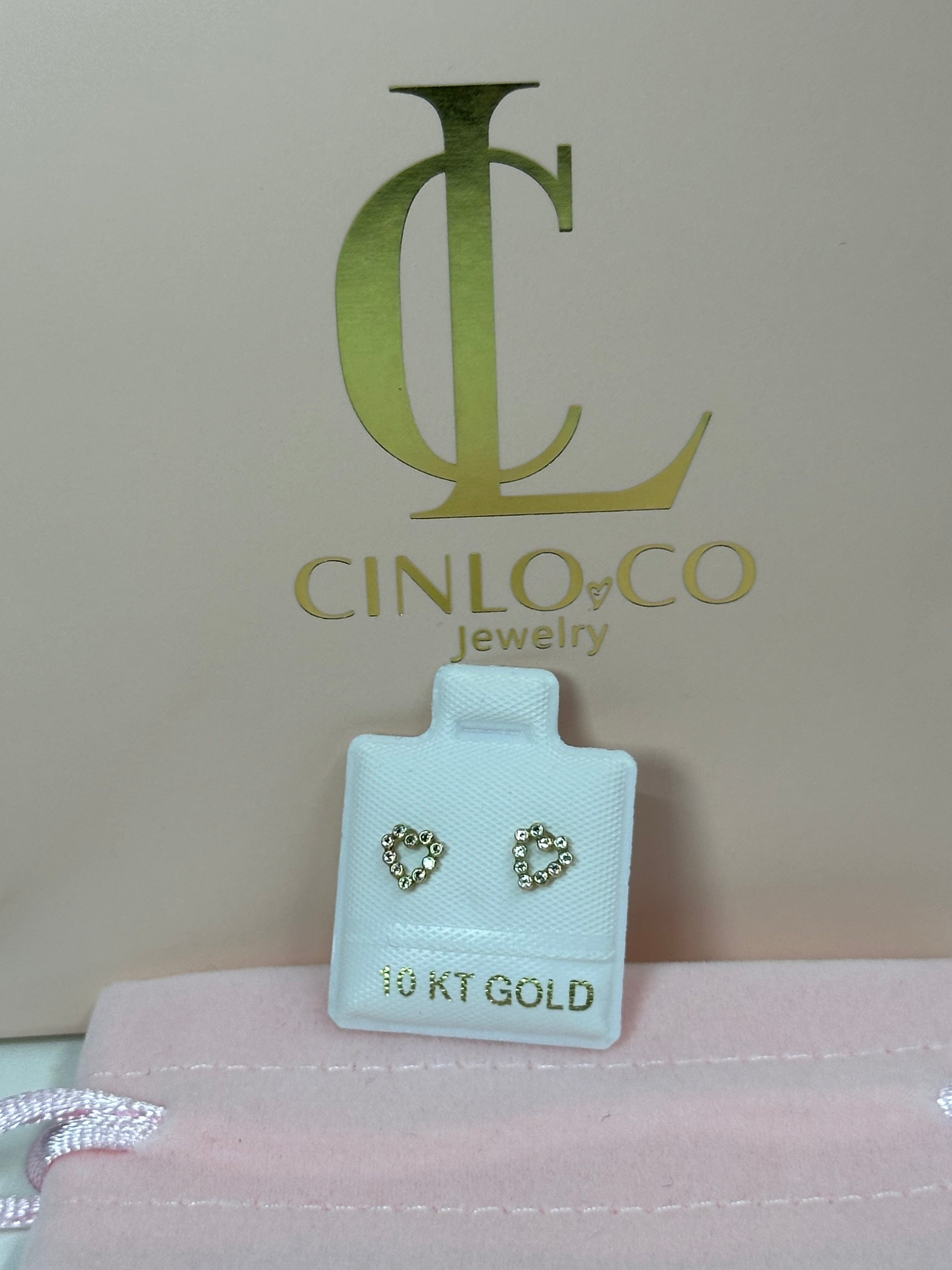 10k Heart Trim Earrings