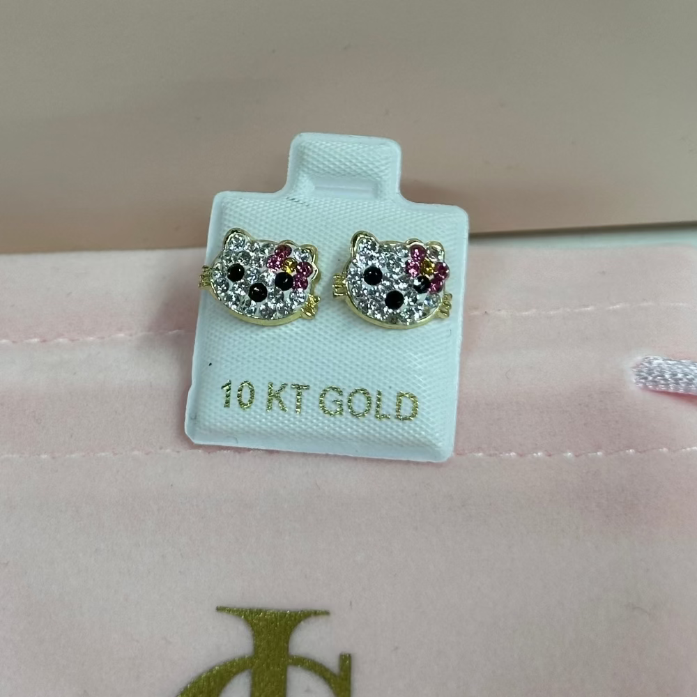 10k Kitty Earrings