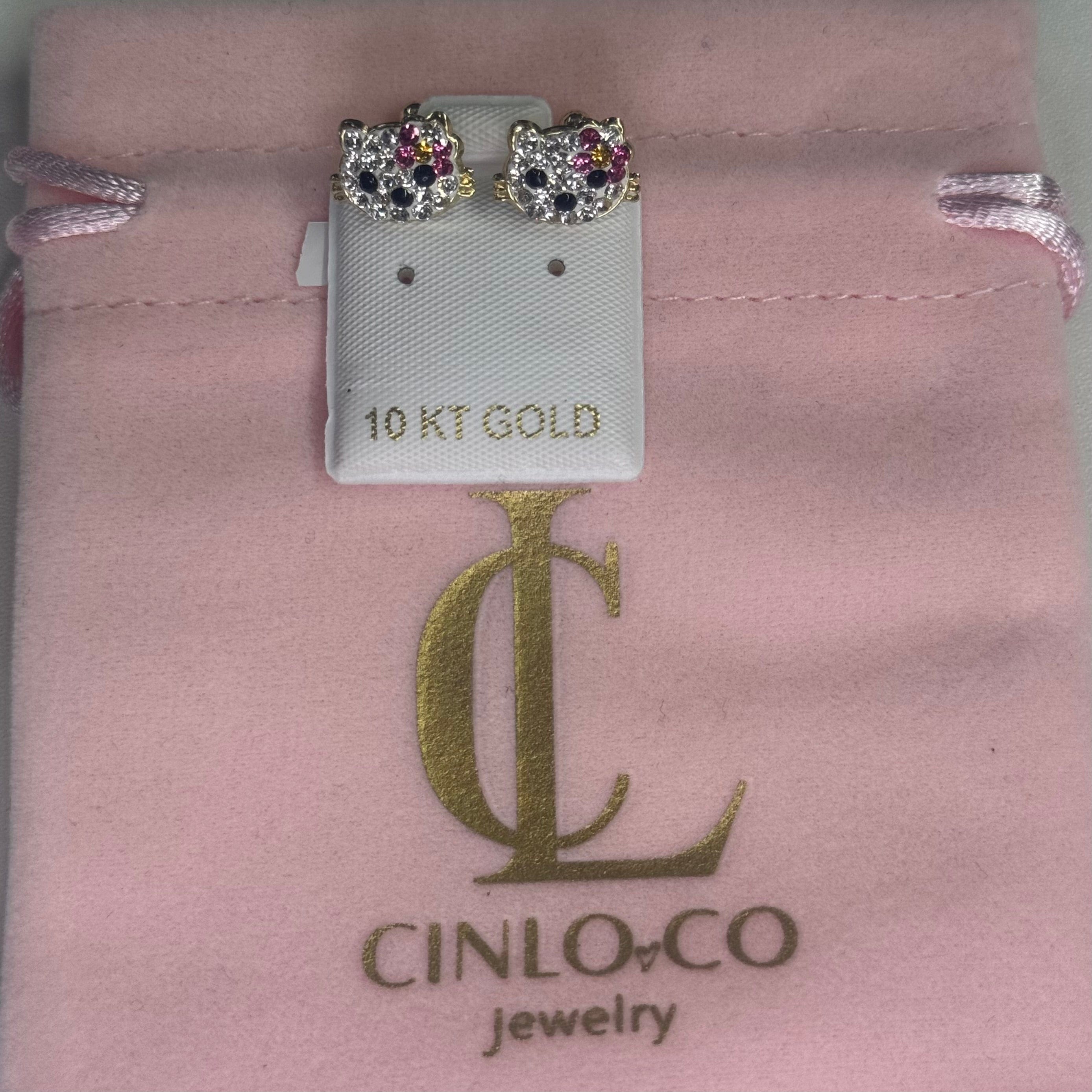 10k Kitty Earrings