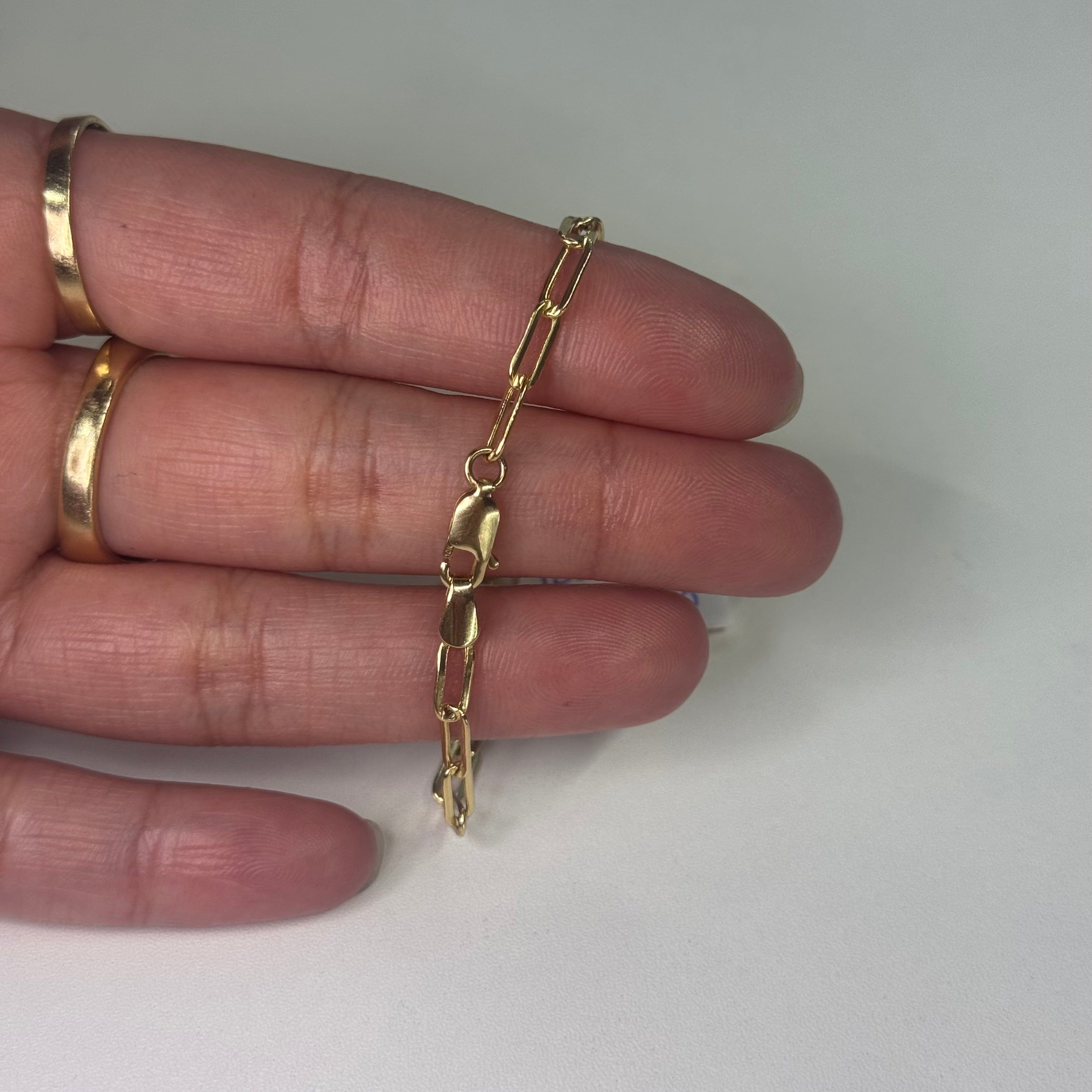 10k Paper Clip Baby Bracelet