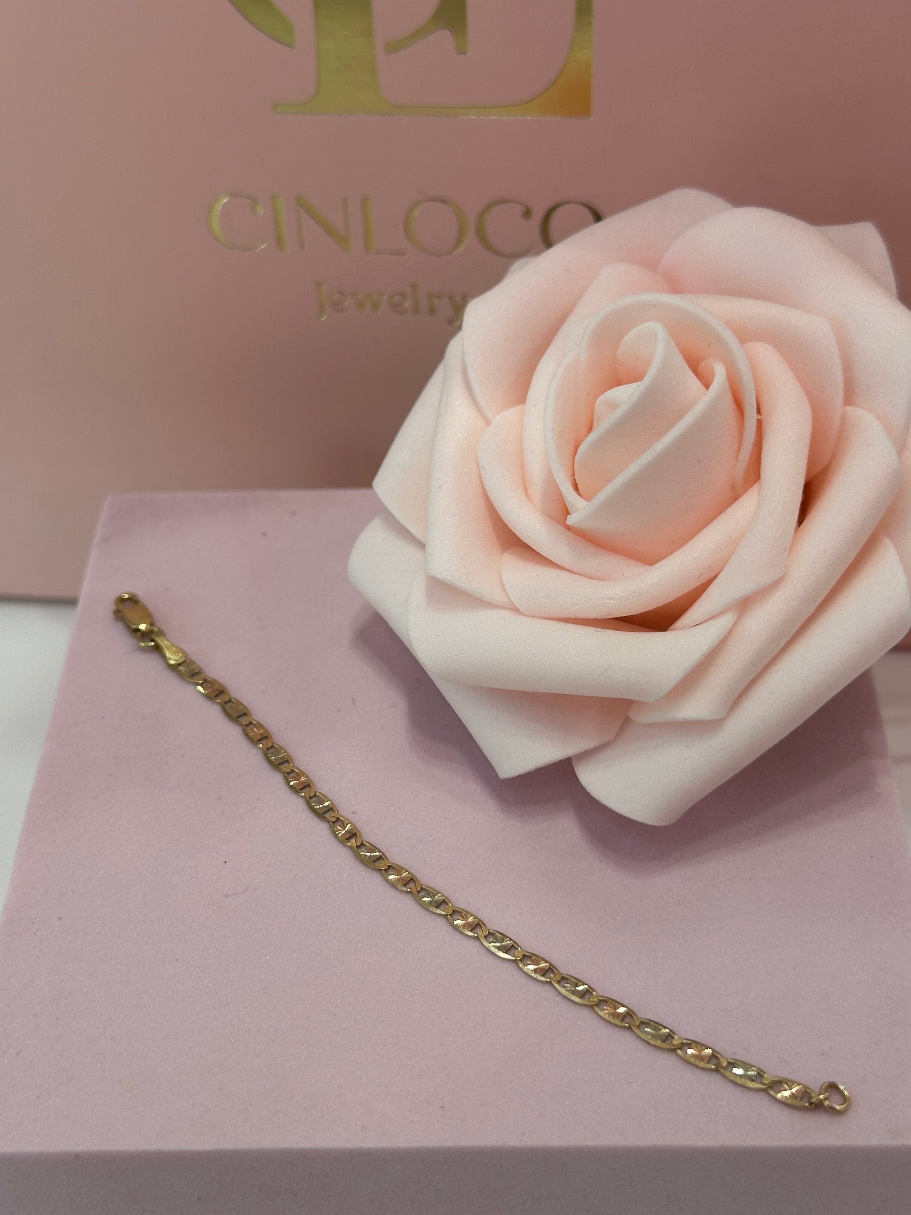 10k Tri Valentino Baby Bracelet - CinloCo