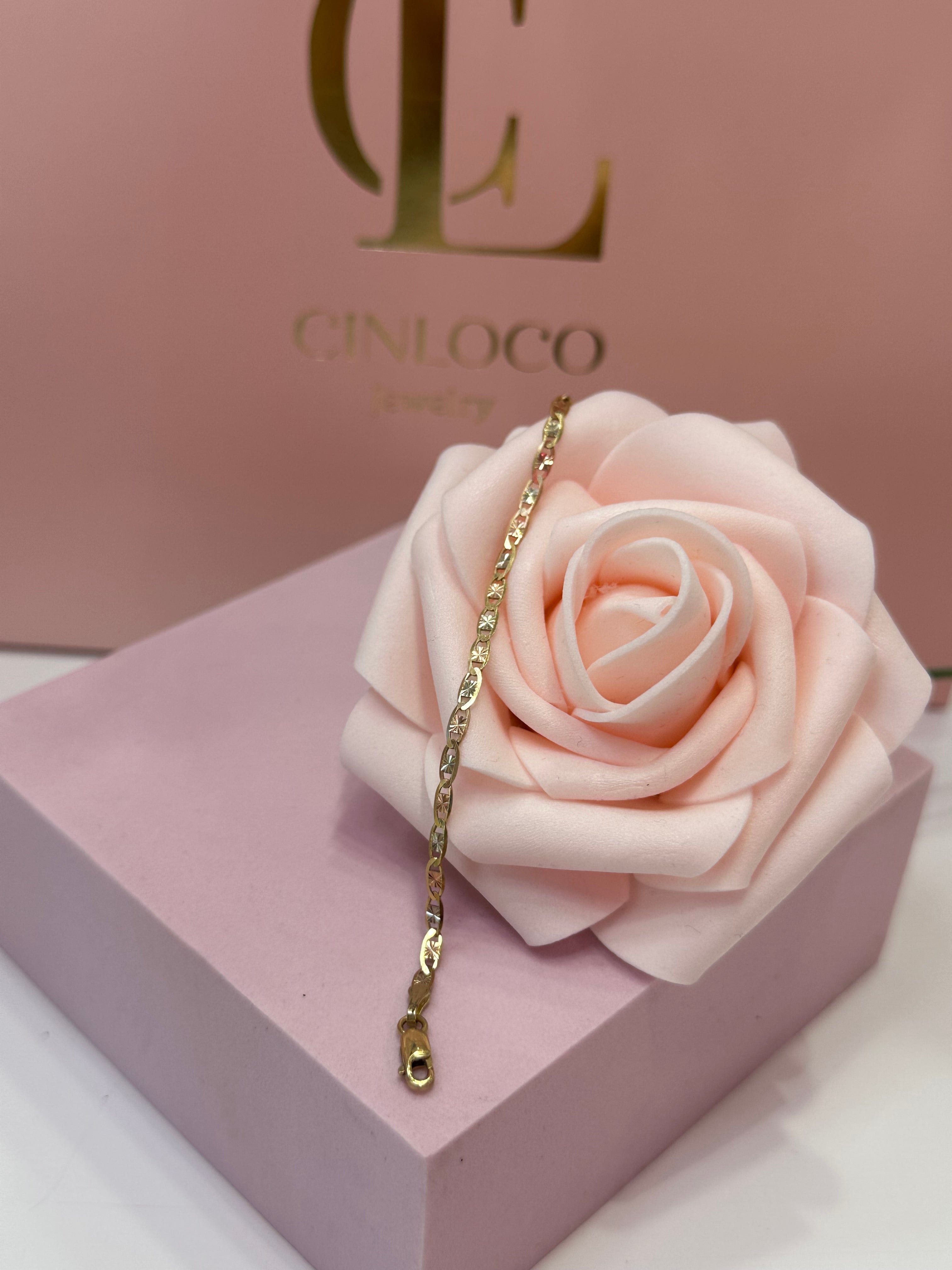 10k Tri Valentino Baby Bracelet - CinloCo