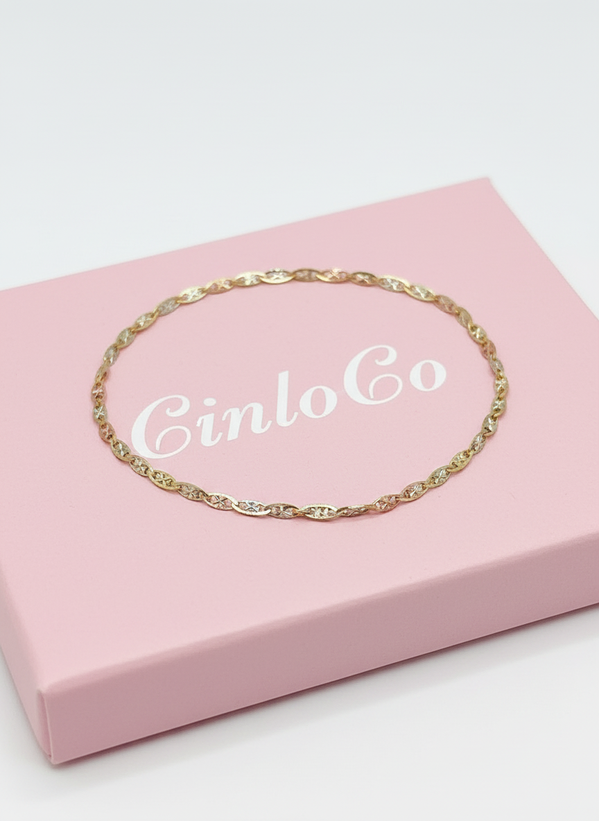 10k Tri Valentino Baby Bracelet