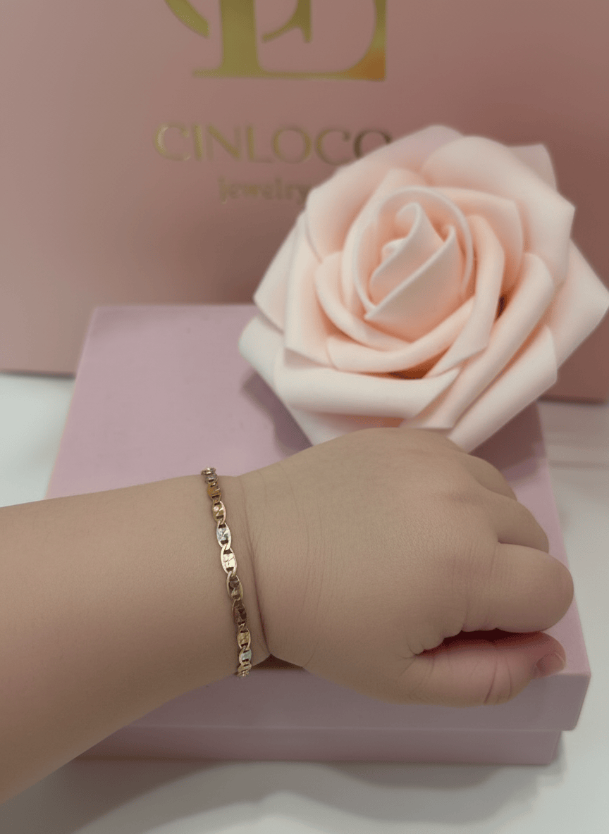 10k Tri Valentino Baby Bracelet