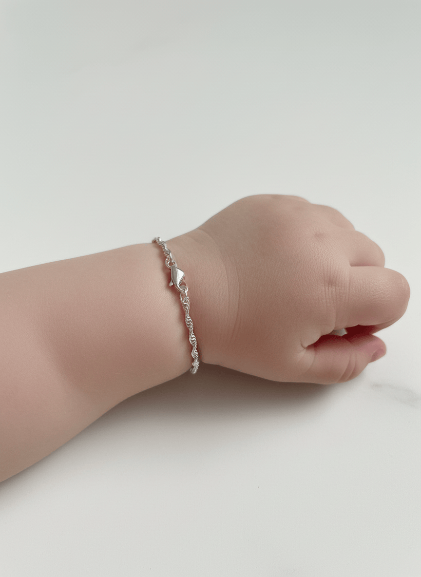 10k White Gold Rope Baby Bracelet