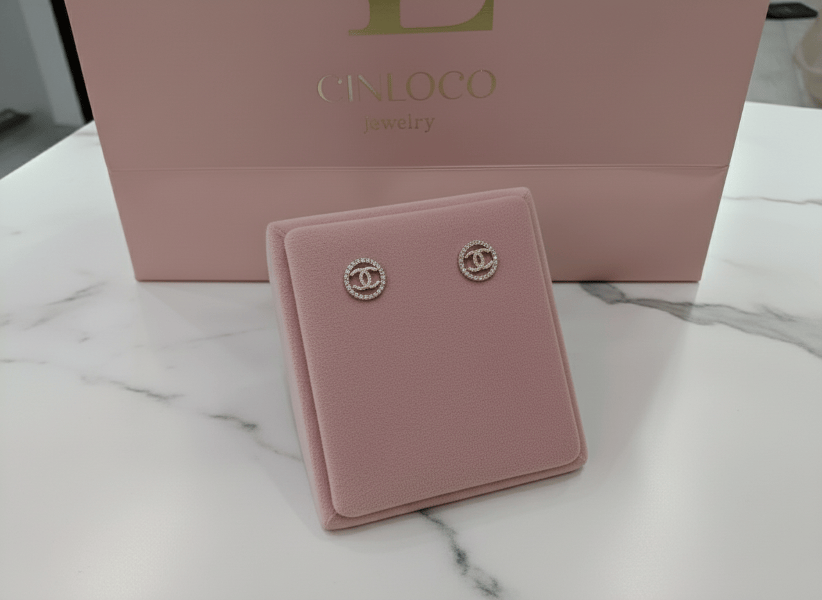 10k Solid Gold Double C studs