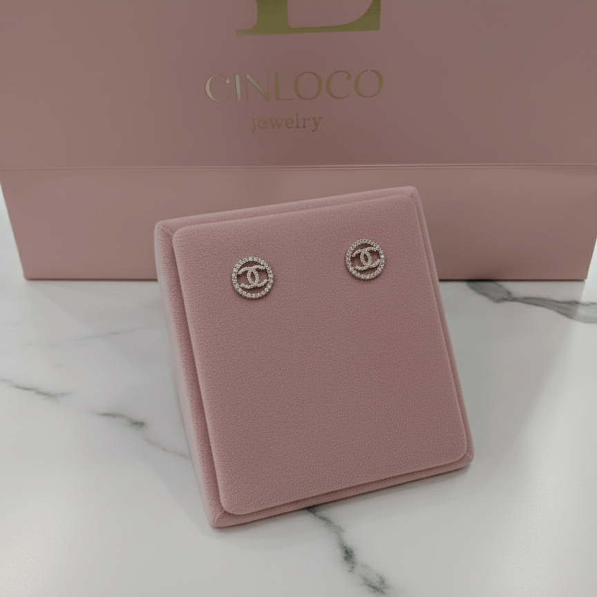 10k Solid Gold Double C studs