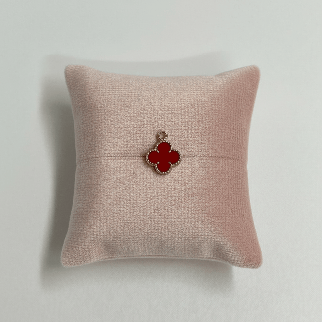 10k solid gold four leaf flower charm