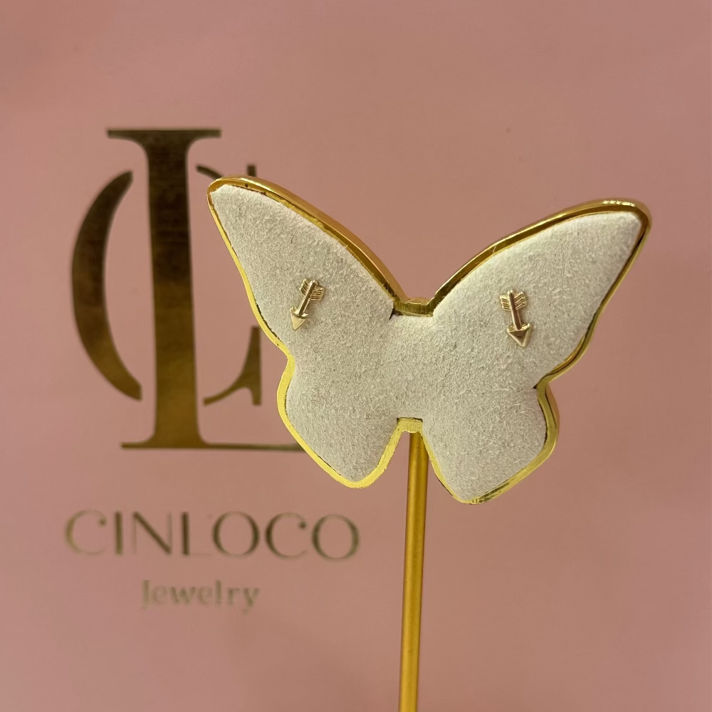 Bow Stud Solid gold 14K earrings