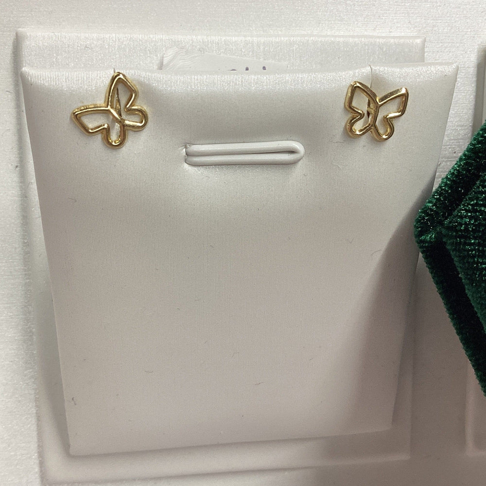 14k butterfly outline studs - CinloCo