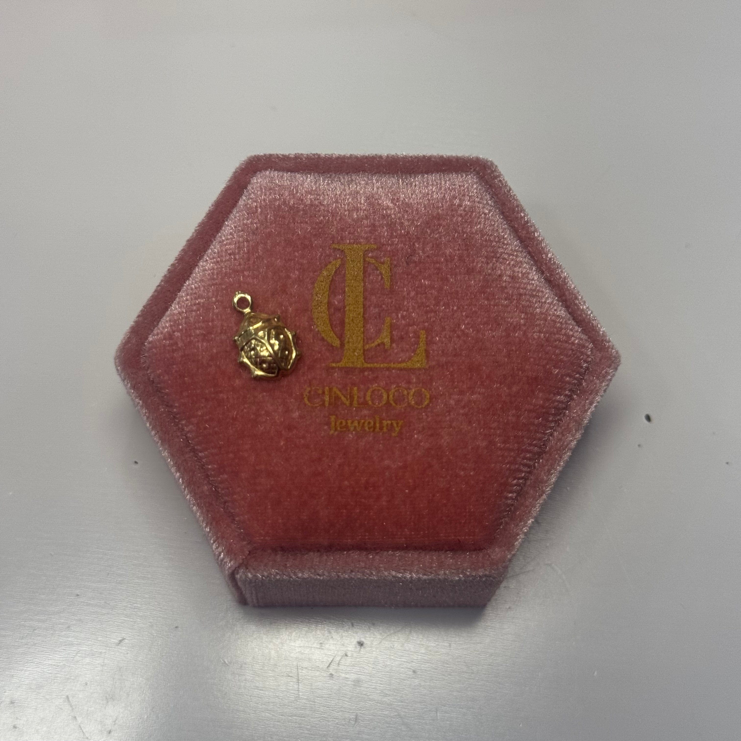 14k Dangle Lady Bug Charm - CinloCo