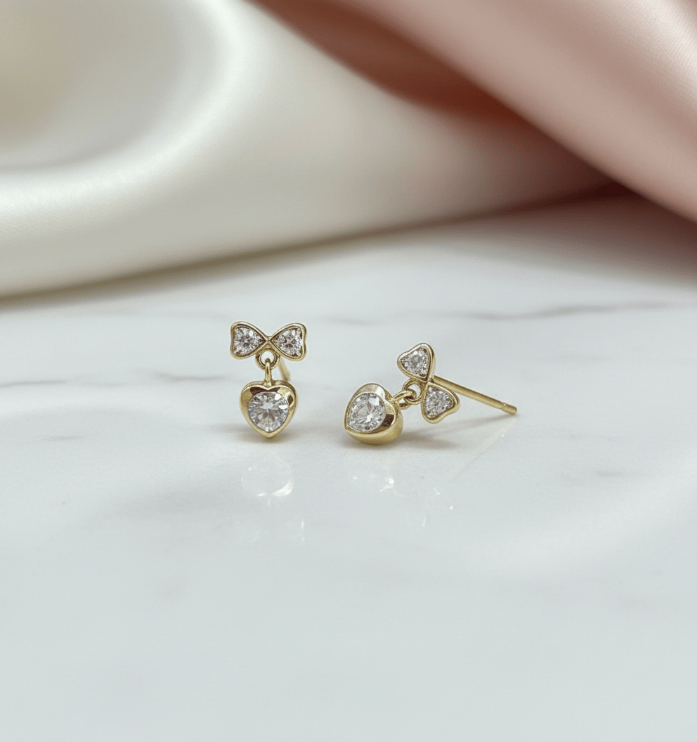 14k Glamour Bow Earrings
