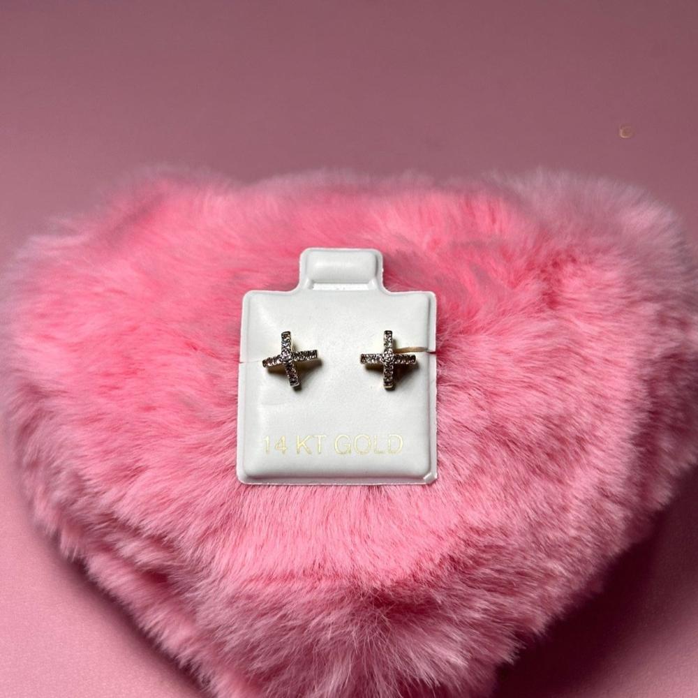 14K Solid Gold Pyramid Earrings - CinloCo