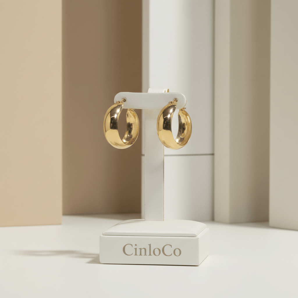 14k Solid Gold Geneva Hoops