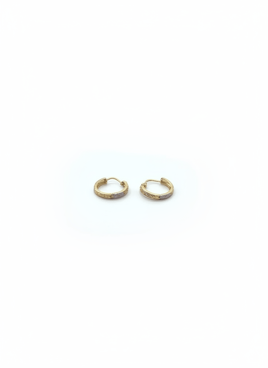 14k tri gold Stasia mini hoops - CinloCo