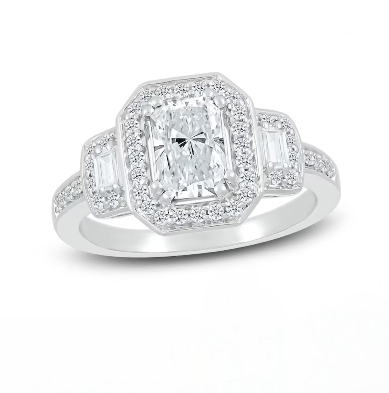 Diamond ring with a white background