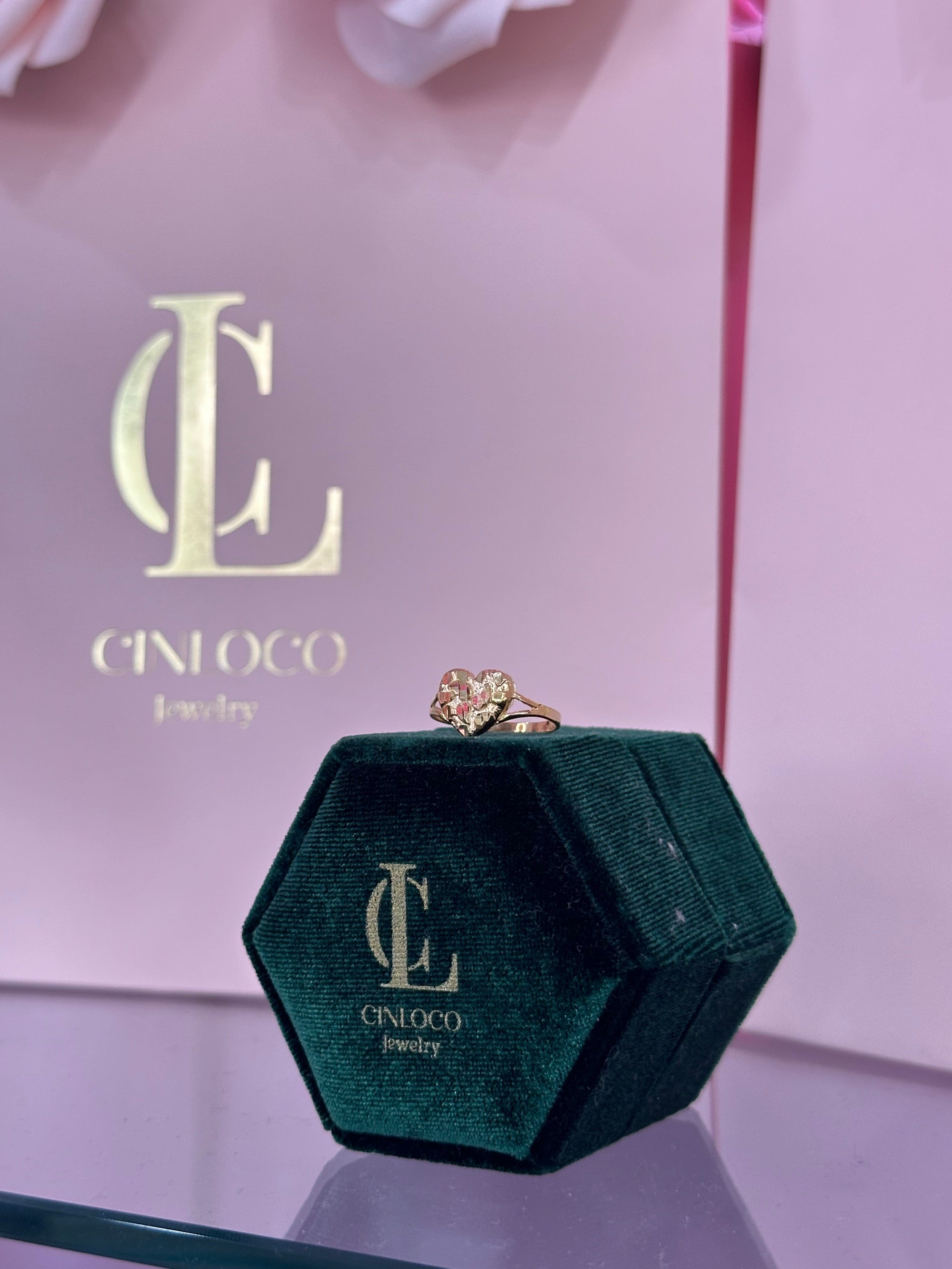 14k Nugget Heart Ring