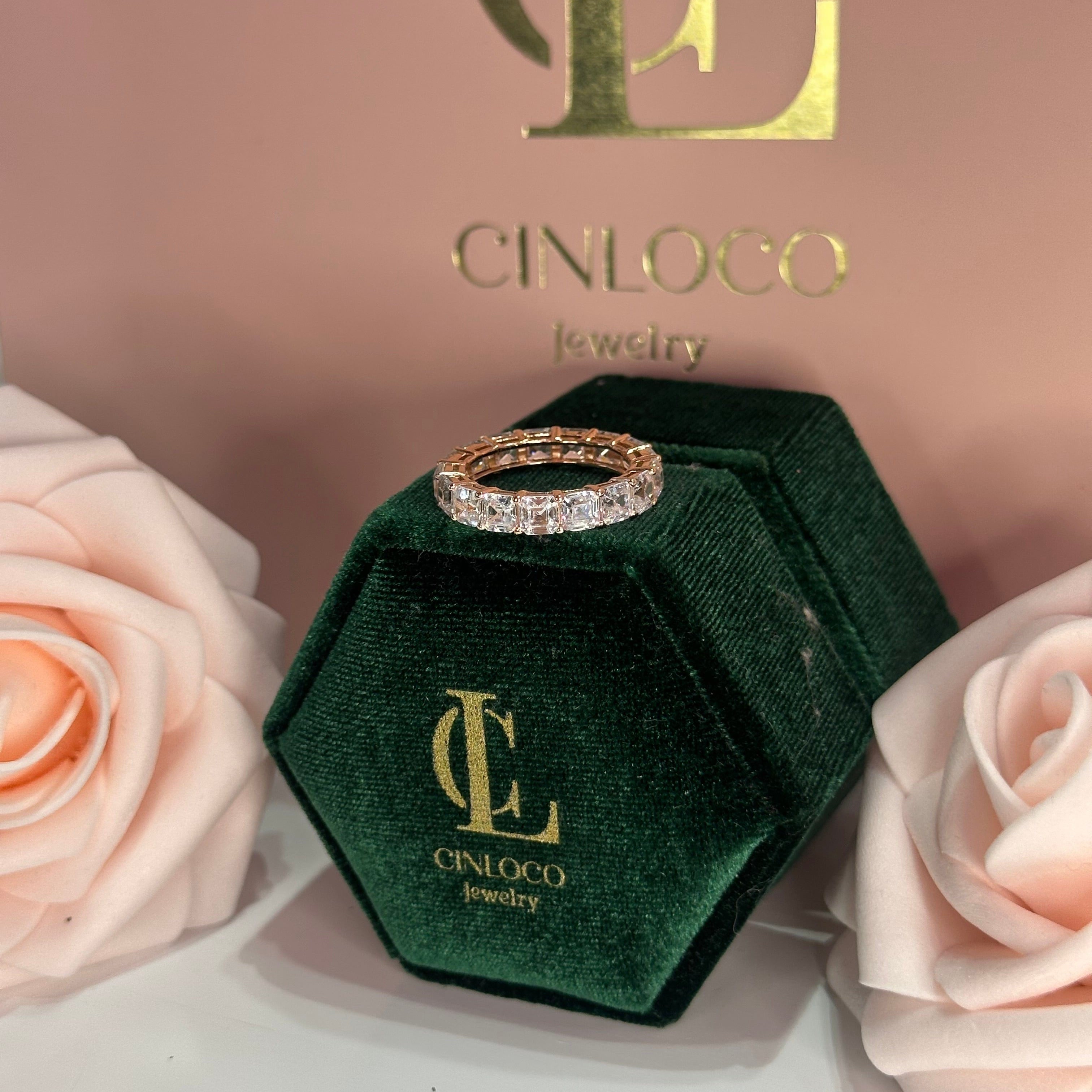 Moissanite Rose Gold Crown Ring - CinloCo