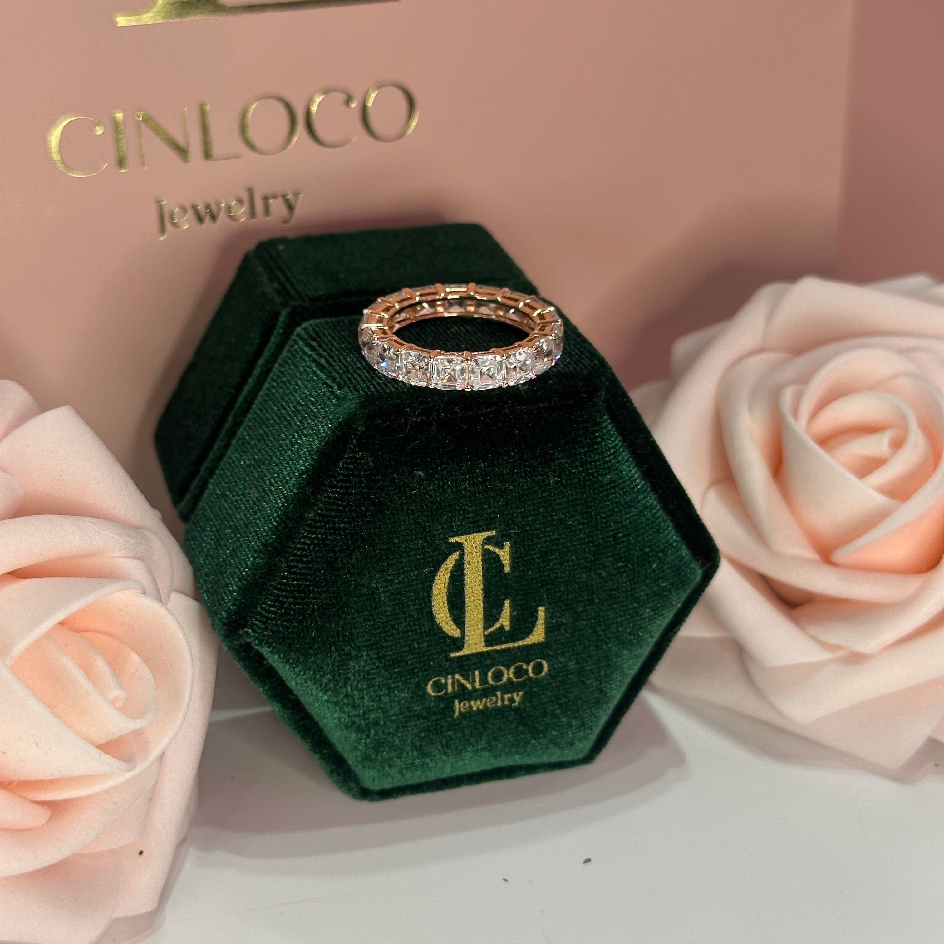 Moissanite Rose Gold Crown Ring - CinloCo