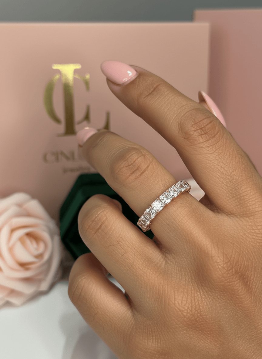 Moissanite Rose Gold Crown Ring