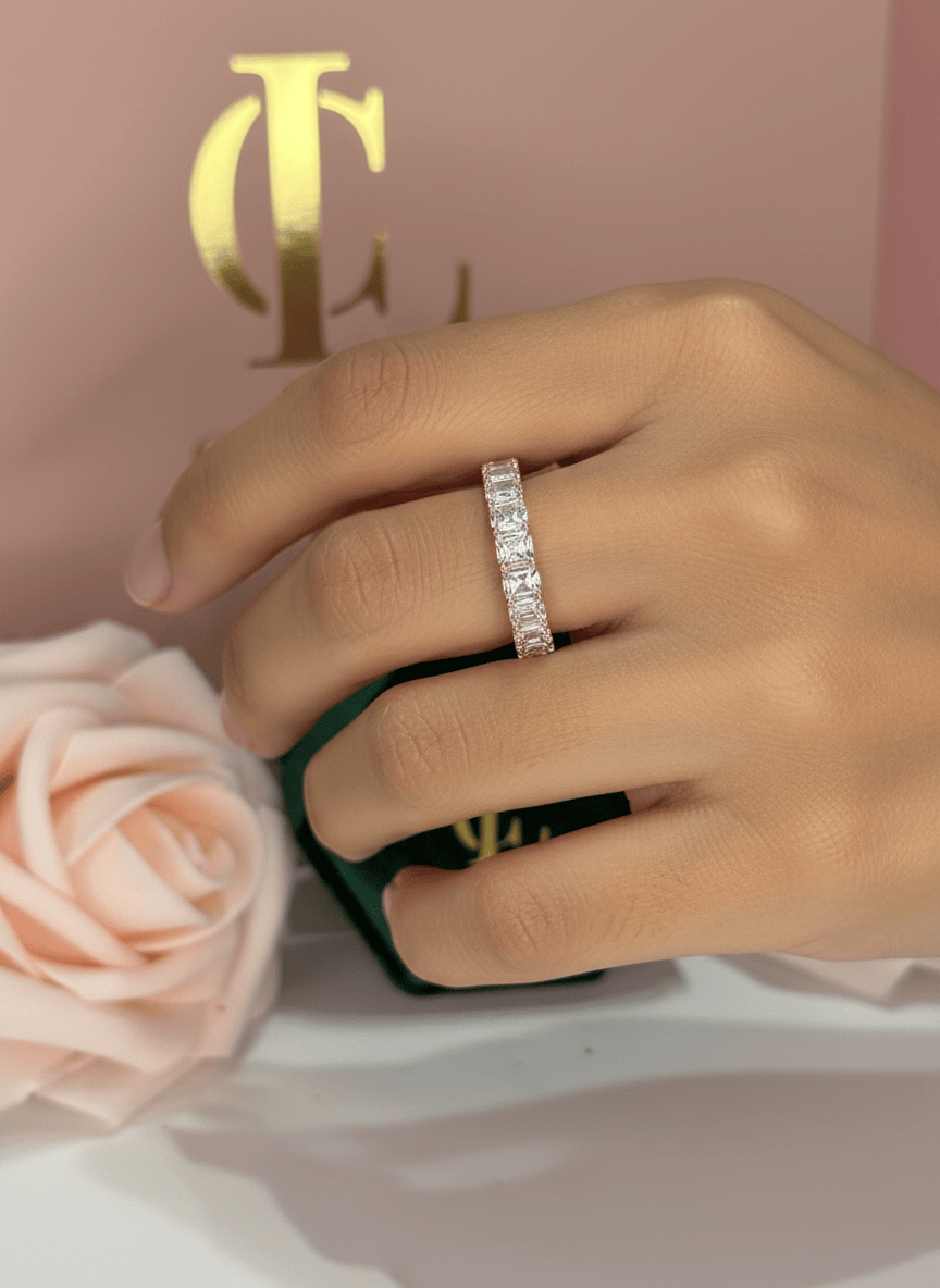 Moissanite Rose Gold Crown Ring