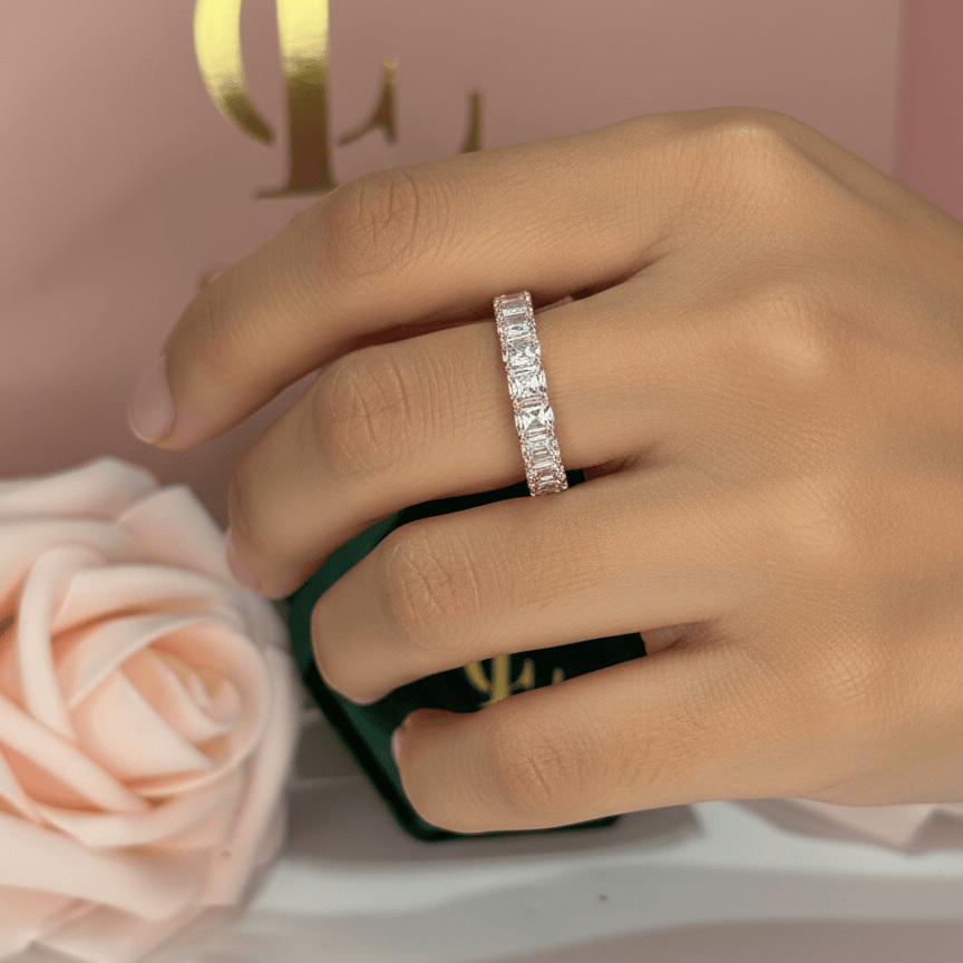 Moissanite Rose Gold Crown Ring