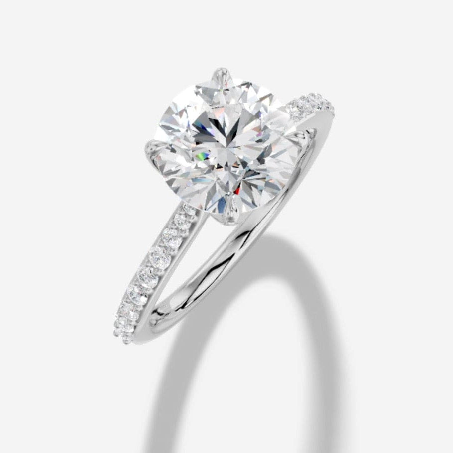 Diamond ring with a white background