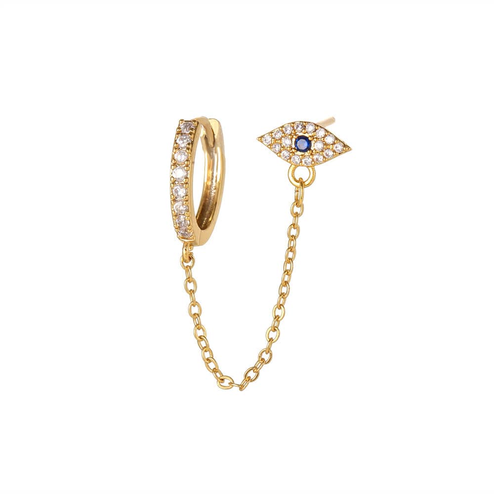 Ayin Double Piercing Chain Earrings