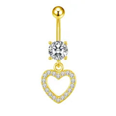 Flower and Heart Belly Ring