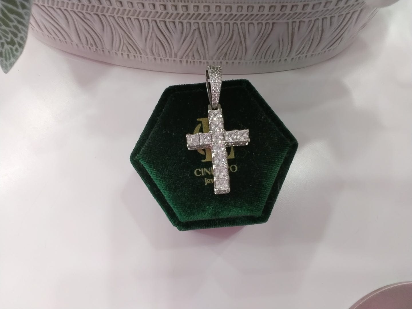 Bling out Square cut Cross pendent - CinloCo