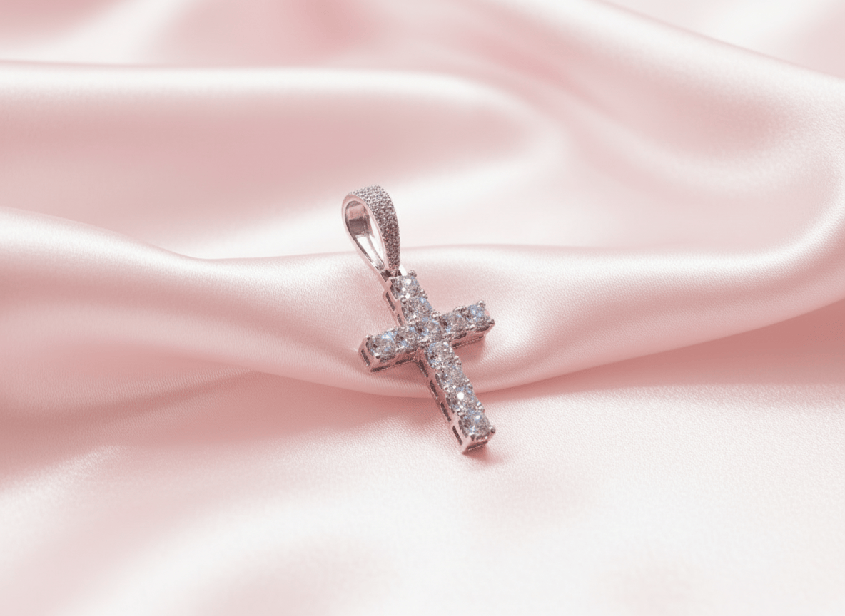 Bling out Square cut Cross pendent