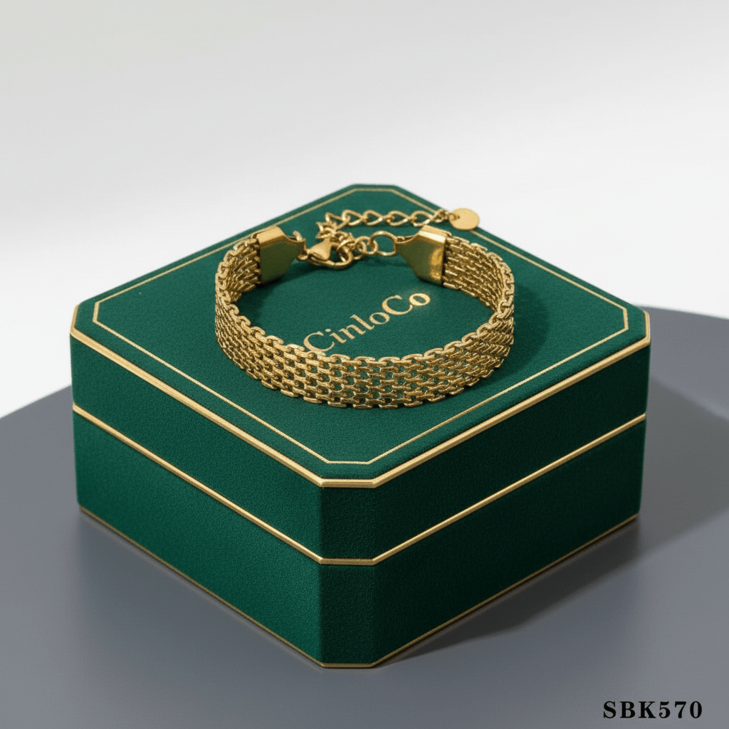 Checkered Gold Bracelet