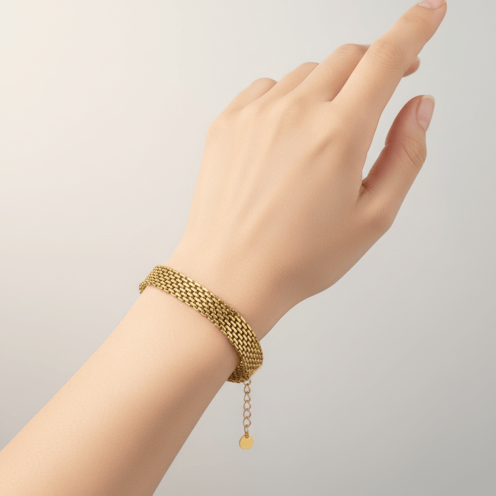 Checkered Gold Bracelet