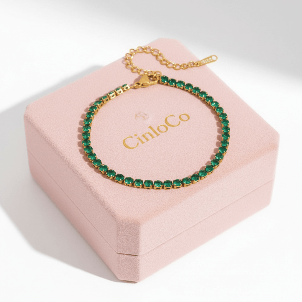 Green tennis bracelet