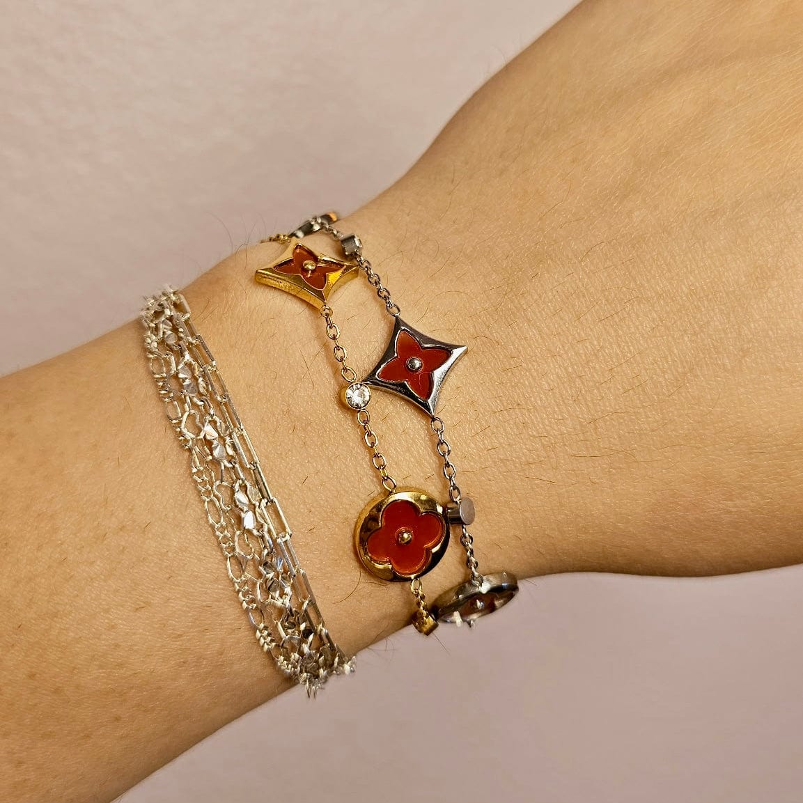 Red Cherry Blossom Silver