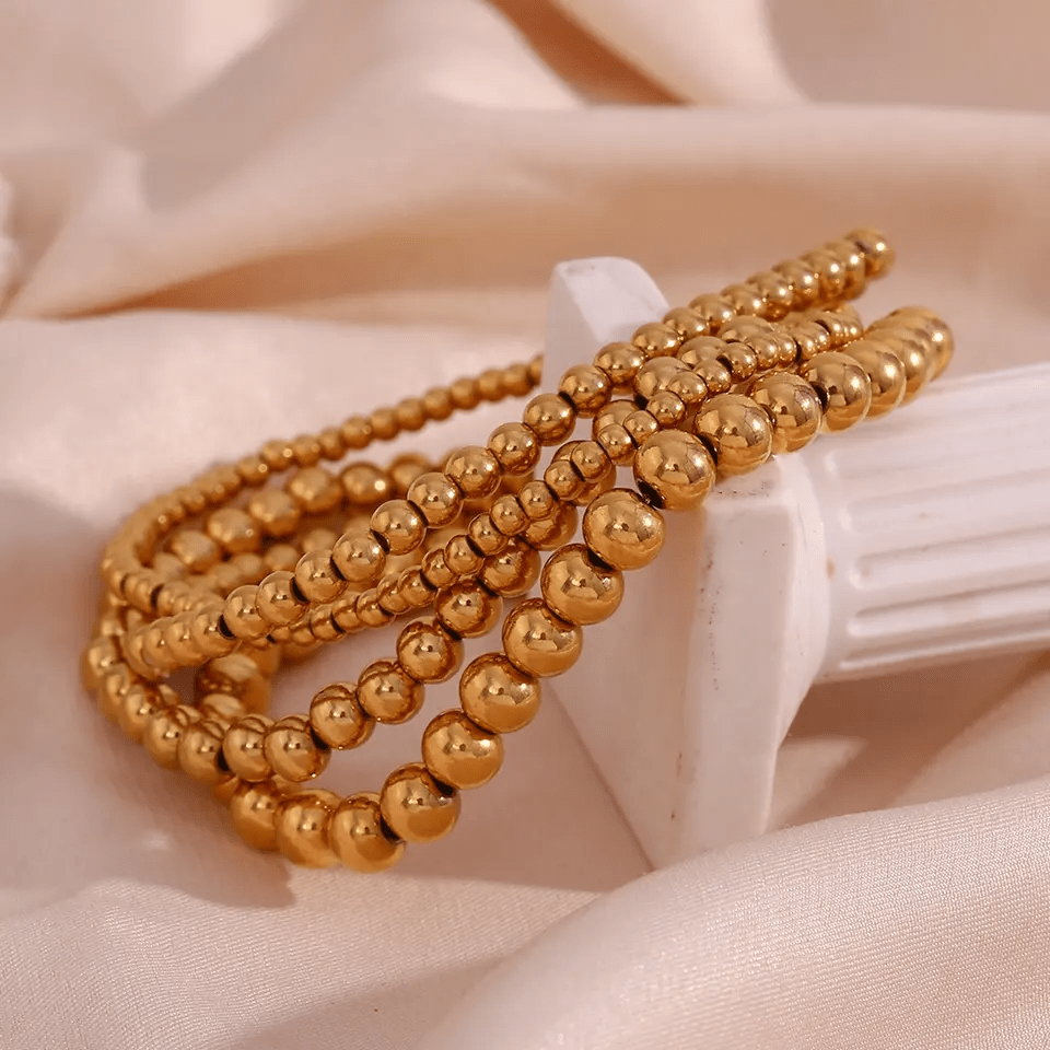 Gold & Silver Beaded Bracelets - CinloCo