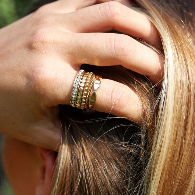 Camila Eternity Gold Band Ring - CinloCo