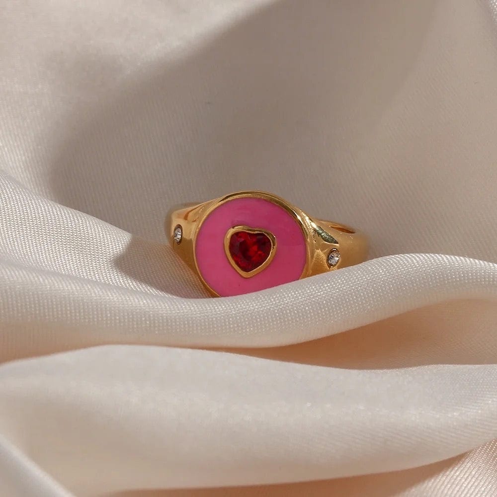 Colorful Heart Ring - CinloCo
