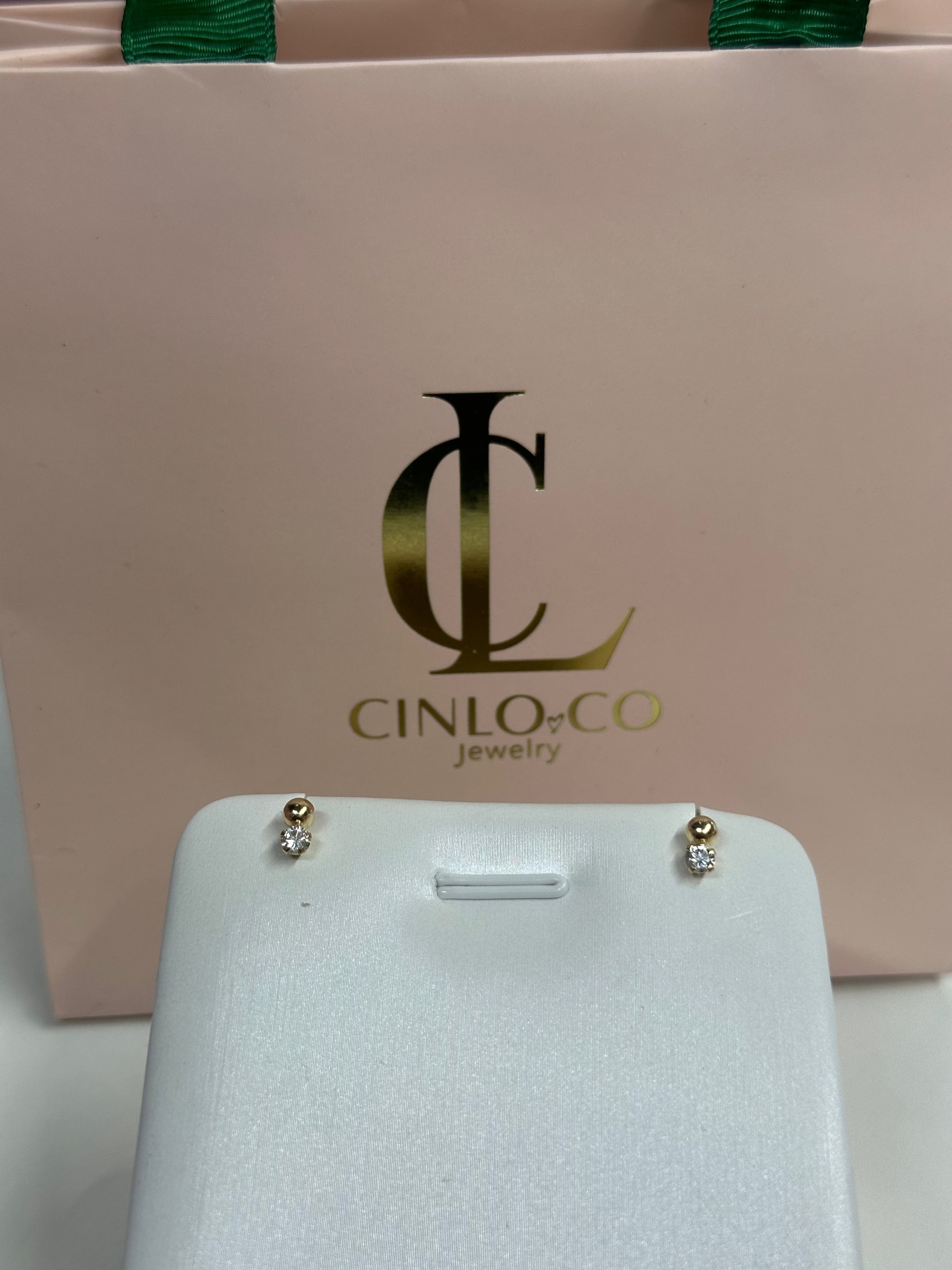 Solid Gold Screw Back Studs - CinloCo