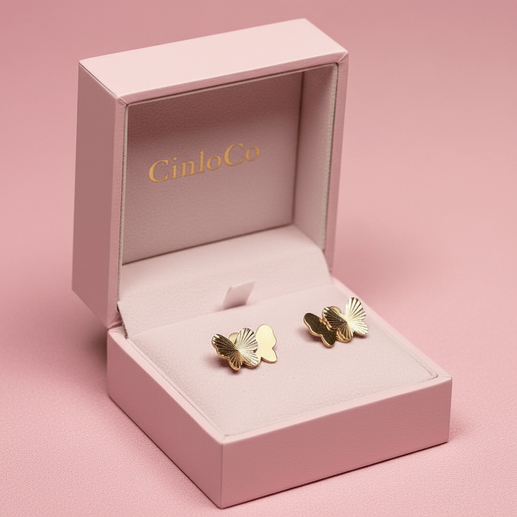 14k Solid Gold Flutter Earrings