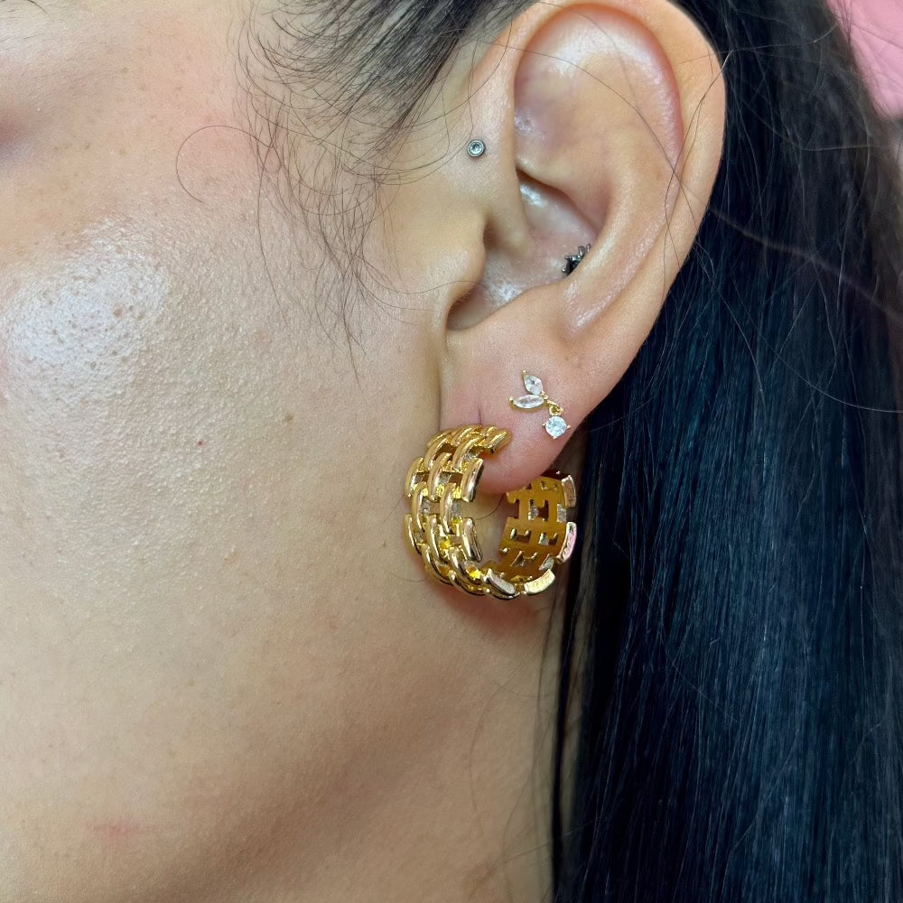 Chain Chunky Gold Hoops - CinloCo