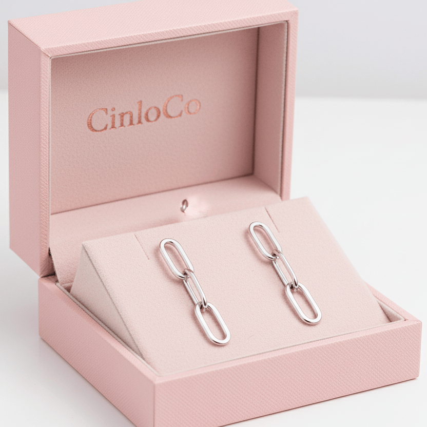 Paperclip Gold Earrings