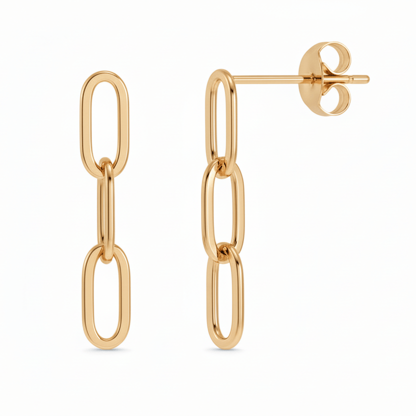 Paperclip Gold Earrings