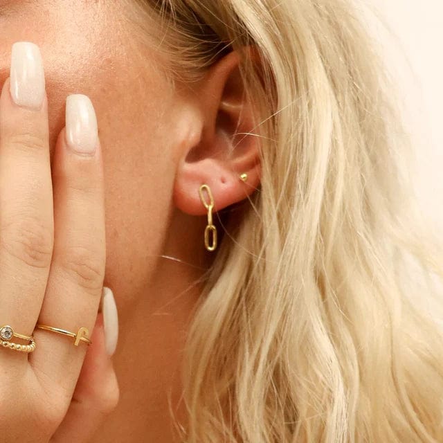 Paperclip Gold Earrings - CinloCo