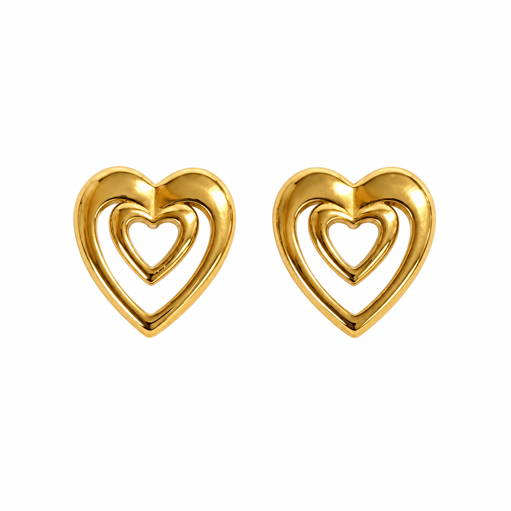 Blank Space Heart Studs Earrings