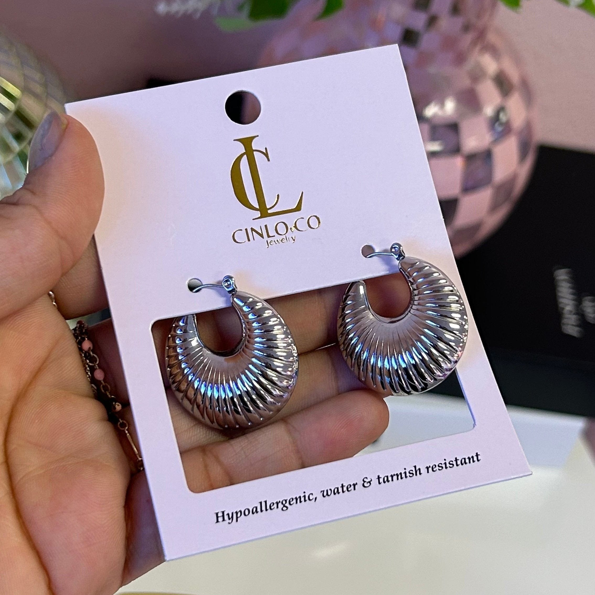 Croissant Hoop Earrings - CinloCo