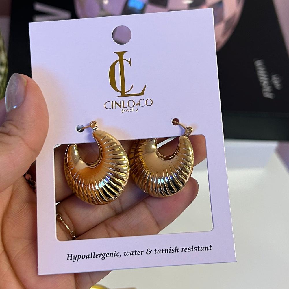 Croissant Hoop Earrings - CinloCo