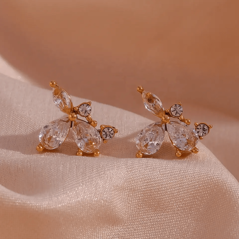 Crystal flower 2025 stud earrings